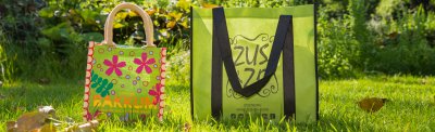 Milieuvriendelijke draagtassen eco tassen groen met hengsel